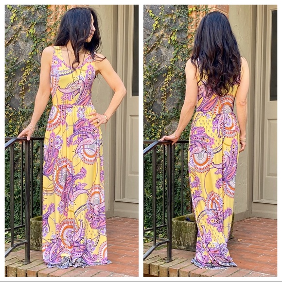 Sleeveless tank floral maxi with side pockets - Picture 6 of 6